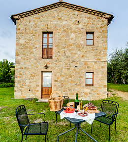 Typical food products on a garden table