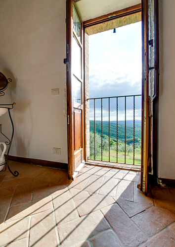 Panoramisch uitzicht vanuit een slaapkamerraam